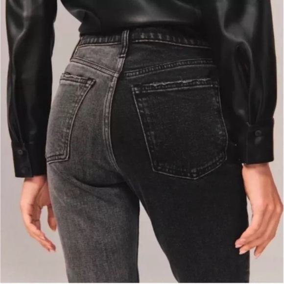 Abercrombie & Fitch The Skinny High Rise Curve Love Two Tone Black 27 4 NWT New - Picture 2 of 15